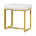 Modern Style Vanity Table With Movable Side Cabinet And 4 Drawers, Large Size Dressing Table With Mirror And 3 Colors Led Light, Makeup Table With Stool, White, Lden Legs Gold White 4 Drawers Mdf Metal