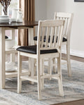 White And Dark Cherry Finish 5Pc Counter Height Set Table With 2X Bottom Shelves Drop Side Leaves And 4 Chairs Kitchen Dining Furniture Wood Wood White Washed Seats 4 Wood Dining Room 42 Inches