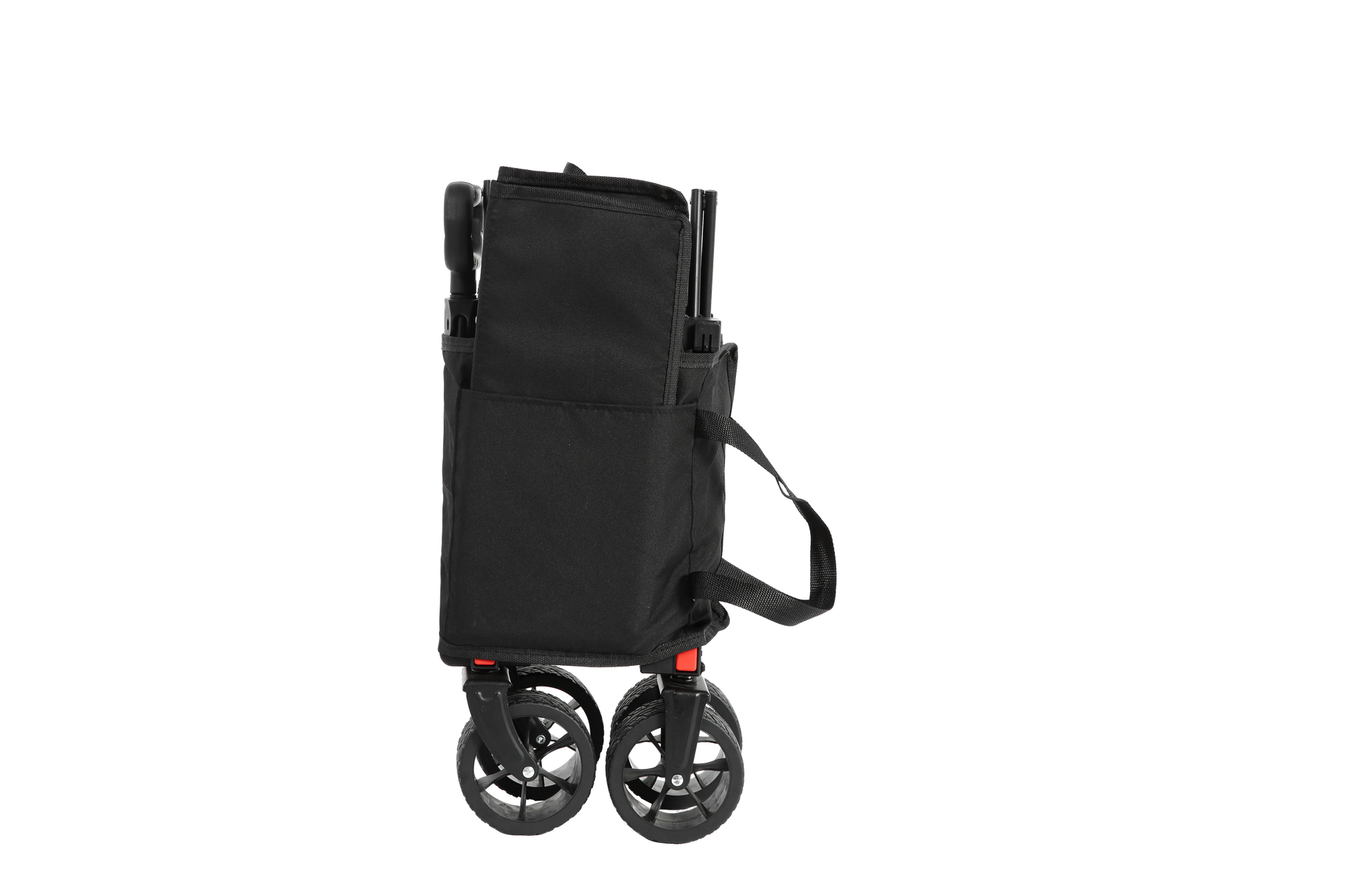 Folding Wagon Carts,Folding Wagon Cart With All Terrain Wheels,Heavy Duty Garden Carts With Adjustable Handle,Outdoor Utility Wagon For Camping Shopping Sports Fishing Black Black Steel