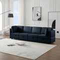 Fabric Modern Modular Sofa Couch With Storage Seats Modular Sectional Sofa 4 Seater Modular Couch For Living Room Blue Blue Polyester 4 Seat