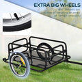 Aosom Bike Cargo Trailer For Hefty Loads, Foldable Compact Storage, Universal Hitch, Bike Wagon Bike Trailer Bicycle Cargo Trailer Bike Attachment With 16