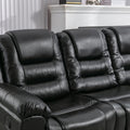 Home Theater Recliner Set Manual Recliner Chair With Wide Armrest, Two Built In Cup Holders For Living Room,Bedroom, Black Old Sku:Sg000760Aab Black Foam Pu Leather