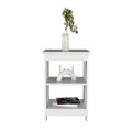 Side Table Rossville, Living Room, White White Particle Board Engineered Wood