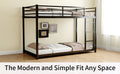 Metal Twin Over Full Bunk Bed Heavy Duty Sturdy Metal Noise Reduced Safety Guardrail No Box Spring Needed,Black Twin Black Metal Metal