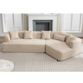 Modular Living Room Sofa Set, Modern Minimalist Style Sofa, Salon Upholstered Sleeper Sofa, 2 Pc Free Combination, Round Fiber Fabric, Anti Wrinkle Fabric, Brown Light Brown Polyester Primary Living Space Medium Soft Tight Back Flared Arms Fiber Foam