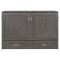 Queen Size Murphy Bed With Built In Charging Station, Antique Grey Box Spring Not Required Queen Antique Gray Wood Pine Wood