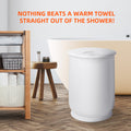 Towel Warmers, Luxury Bucket Towel Warmers, Large Towel Warmers For The Bathroom, Fits Up To 2 Oversized Towels, Bathrobes, Blankets, Pjs And More. White Plastic