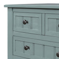 Narrow Console Table, Slim Sofa Table With Three Storage Drawers And Bottom Shelf Light Blue Light Blue Solid Wood Mdf