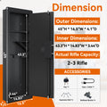 Wall Safe, Safes For Home, Safes & Cabinets, Wall Safes Between The Studs, Quick Access Rifle Safe With Removable Shelf And Digital Keypad Black Black And Silver Steel