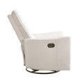 Aura Swivel Recliner In Ivory Chenille Ivory Upholstered