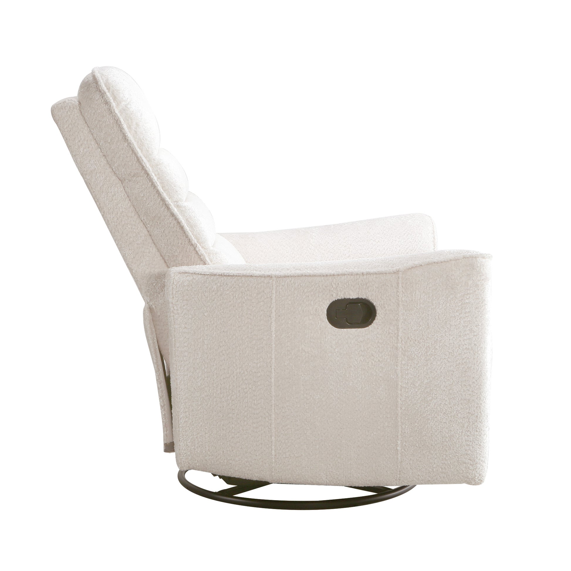 Aura Swivel Recliner In Ivory Chenille Ivory Upholstered