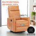Manual Recliner Chair Winback Single Sofa,Brown Brown Fabric 1 Seat
