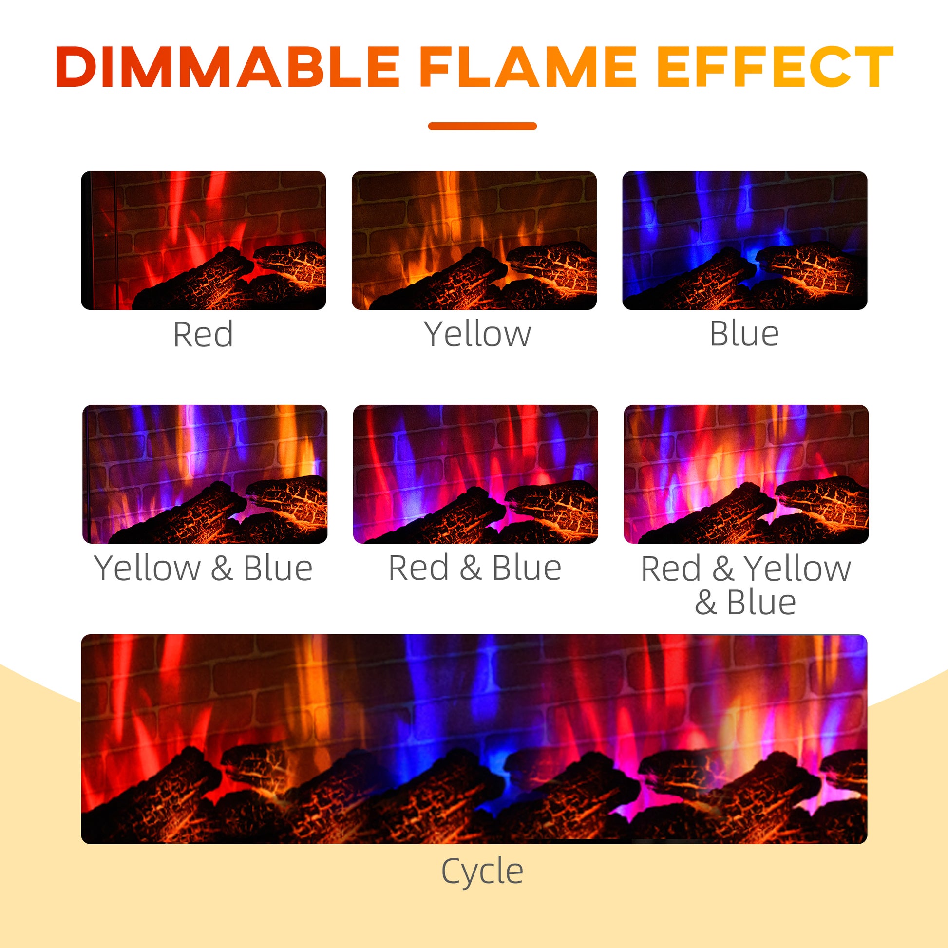 Homcom 26" Electric Fireplace Stove With Remote Control, 12H Timer, Brown Brown Metal