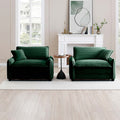 Green Corduroy,Luxurious And Sophisticated Deep Seated Sofa Set With Two Single Deep Seat Sofa Suitable For Living Room And Office Green Corduroy 2 Seat