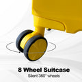 Hardside Luggage Sets 3 Pieces, Expandable Luggages Spinner Suitcase With Tsa Lock Lightweight Carry On Luggage 20Inch 24Inch 28Inch Antique Yellow Polypropylene