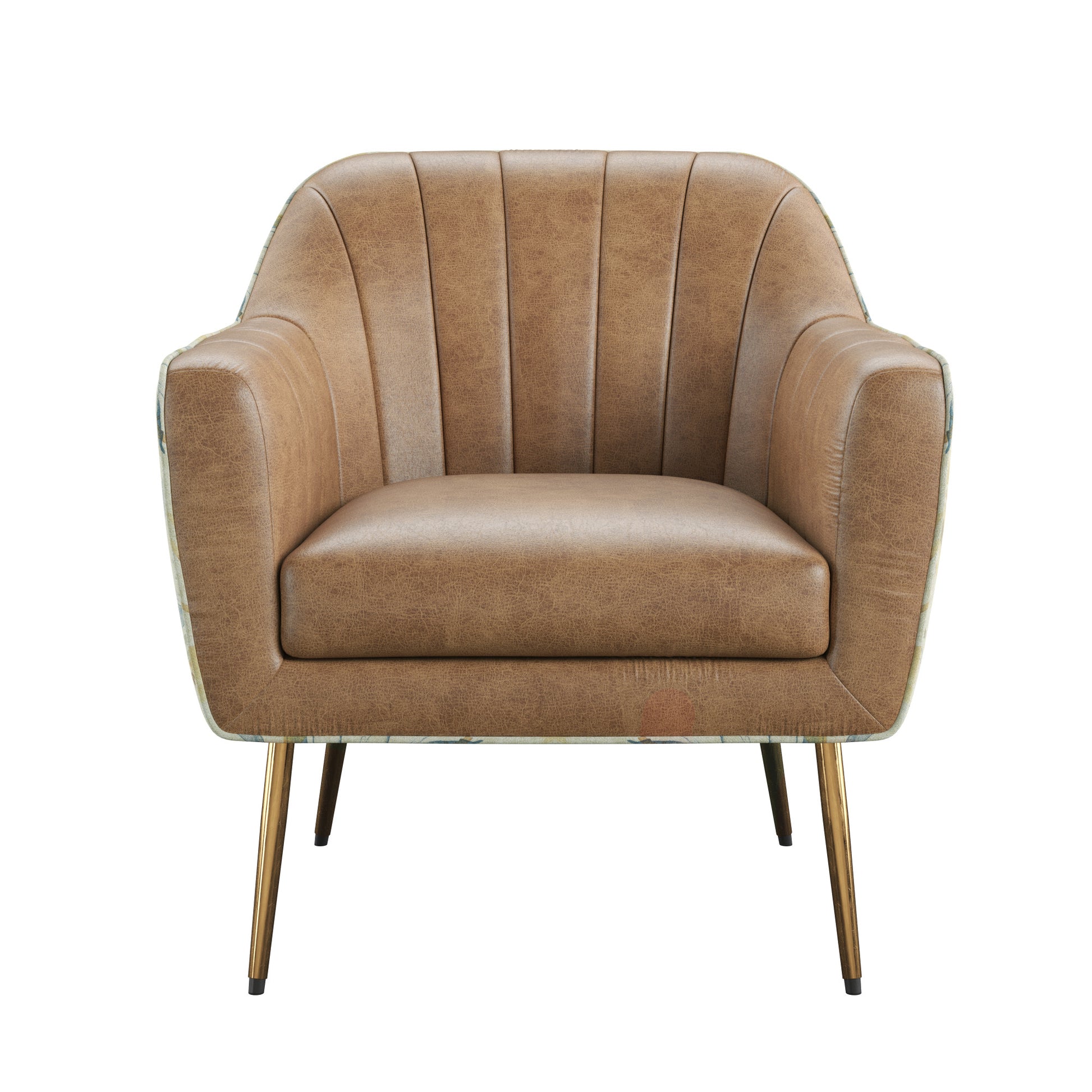 Rose Brown Accent Chair Brown Foam Solid Wood