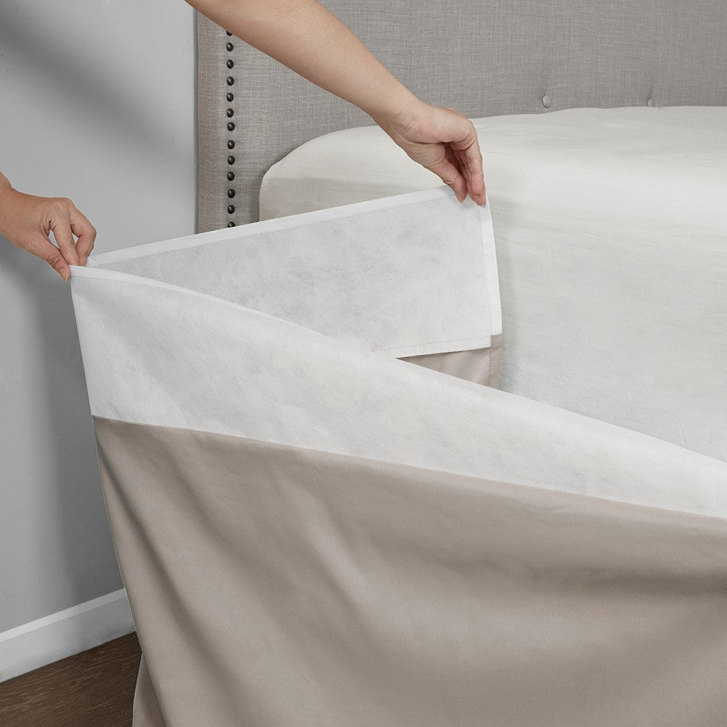 Wrap Around Adjustable Bedskirt Khaki One Size Khaki Microfiber