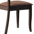 Wood & Fabric Side Chairs With Open Grid Pattern Back, Espresso Brown, Set Of 2 Brown Wood Fabric