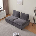 Modern 2 Seater Armless Sofa Couch For Living Room Modular Design, Ultra Soft Chenille Fabric, Easy Assembly, Sturdy Frame, Stylish And Comfortable Perfect For Apartments Gray Foam Chenille 2 Seat