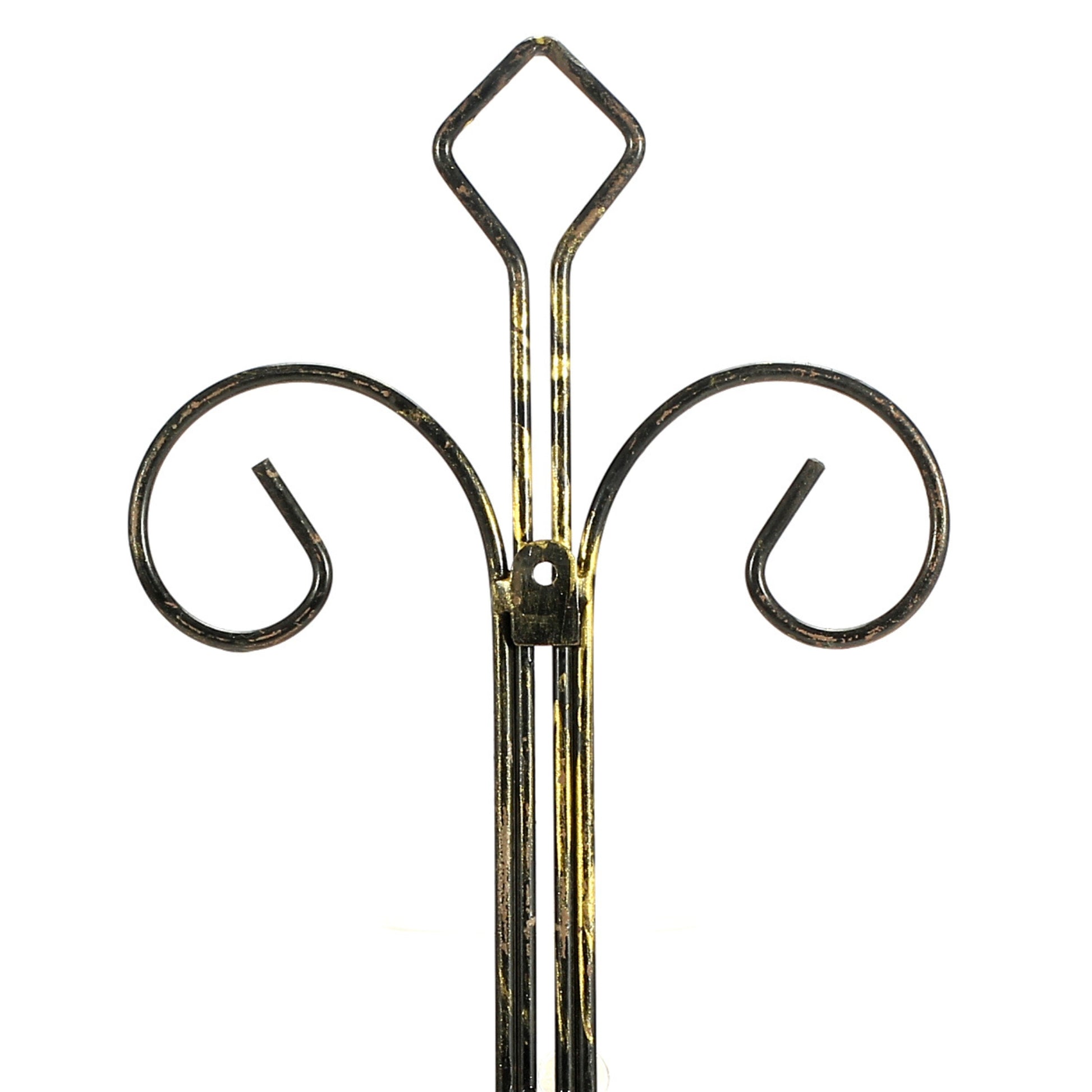 16" Single Pot Black Gold Cast Metal Crest Wall Planter Decoration Multicolor Metal