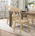 5Pc Dining Set Natural Finish Table And 4X Side Chairs Buttermilk Finish Wooden Kitchen Dining Room Furniture Wood Wood Cream Brown Seats 4 Wood Dining Room 4 Leg Rectangular Dining Table With Chair Wood