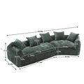 Modular Sectional Sofa, U Shaped Couch With Sofa For Five & Pillows, Modern Minimalist Chenille Fabric Large Comfy Cloud Sofas, Living Room Furniture Sets Emerald Chenille 5 Seat
