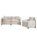 Modern Living Room Sofa Two Piece Set, Suitable For Living Roomset Of 2 Sofa Set With A Single Sofa And A 2 Seater Sofa,Light Beige Corduroy Beige Corduroy 3 Seat