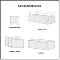 6 Piece Reversible Plaid Daybed Cover Set Red Daybed Red Microfiber