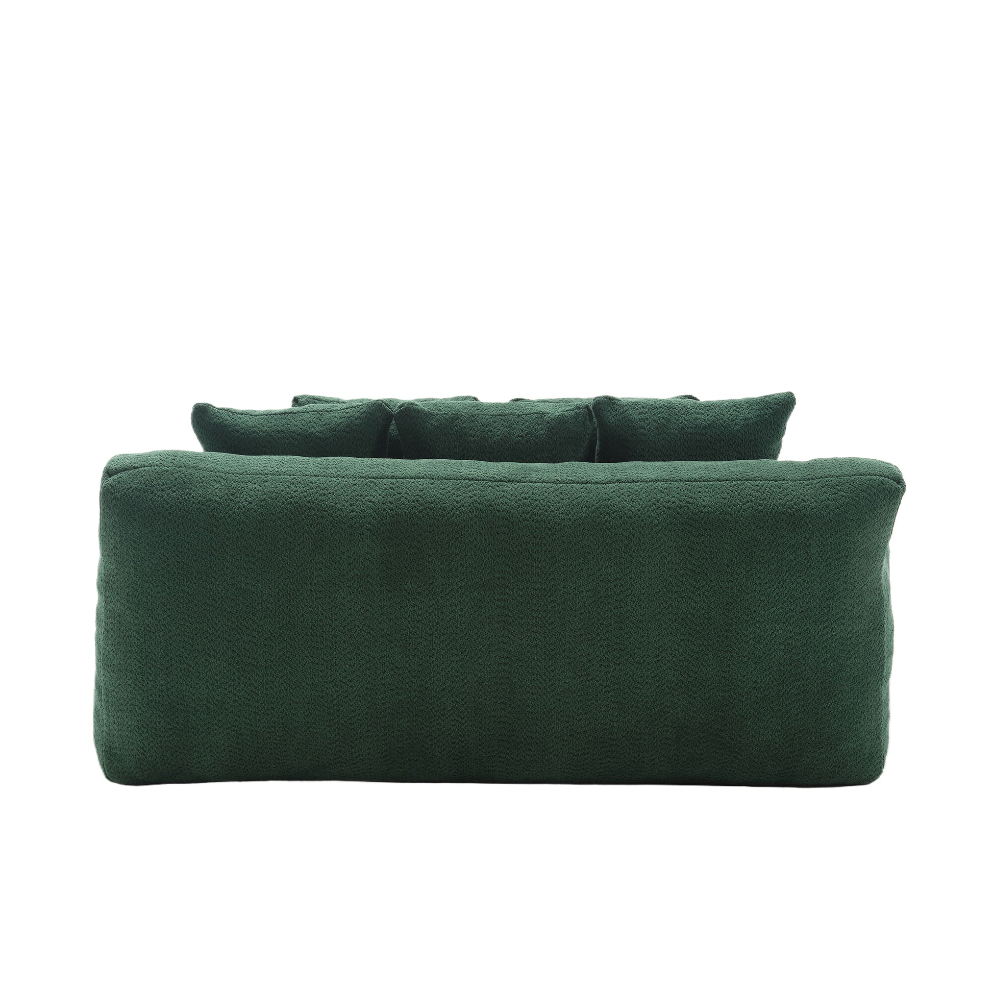 Coolmore Chenille 2 Seater Lazy Sofa With 5 Back Pillows,Comfy Sofa Deep Seat Couch For Living Room,Club Emerald Emerald Chenille 2 Seat
