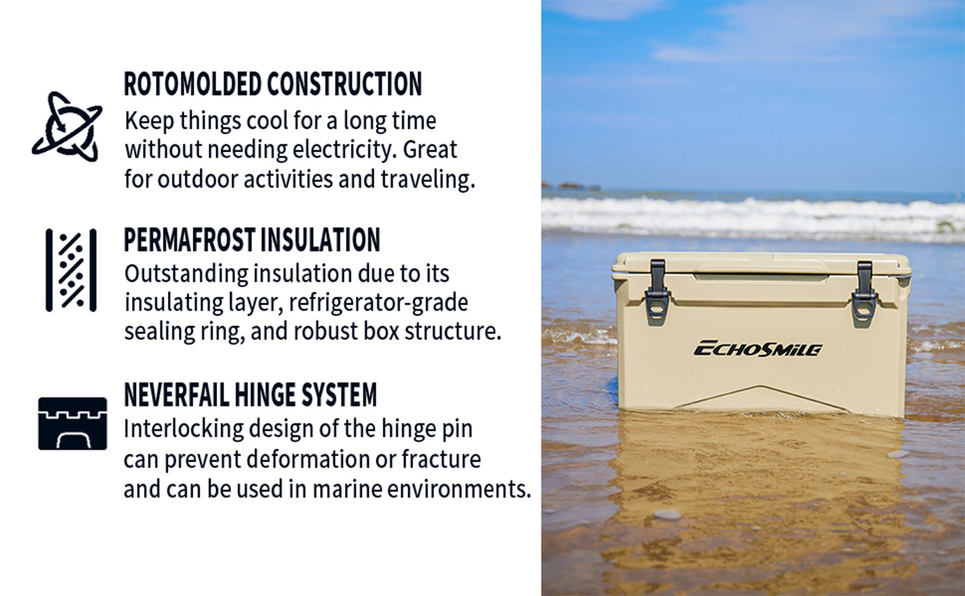 40Qt Khaki Colored Insulated Box Khaki Polyethylene