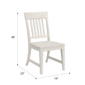Haidel White Slat Back Dining Chairs, Set Of 2 White Solid Wood