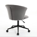 Home Office Chair, Velvet Fabric Swivel Flower Shape Computer Desk Chair For Home Office Or Bedroom Grey Black Foam Polyester Blend