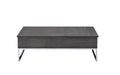 Grey Oak And Chrome Coffee Table With Lift Top Oak Silver Primary Living Space Rectangular Wood Metal Sled