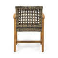 Hampton Wood And Wicker Dining Chair Set Of 2 Natural Stained Pe Rattan Iron