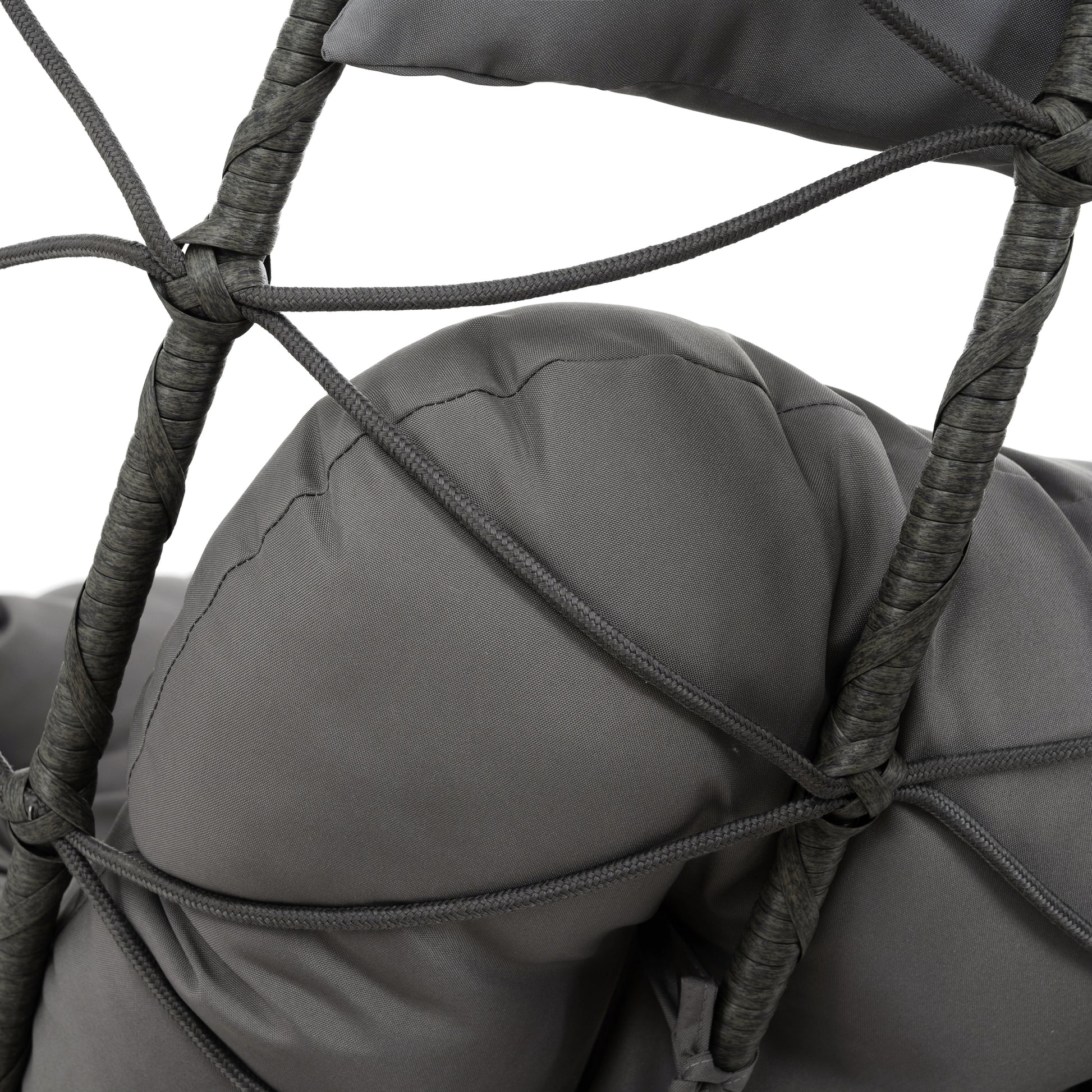 2 Persons Egg Chair With Stand Indoor Outdoor Swing Chair Patio Wicker Hanging Egg Chair Hanging Basket Chair With Stand For Bedroom Living Room Balcony Gray Steel