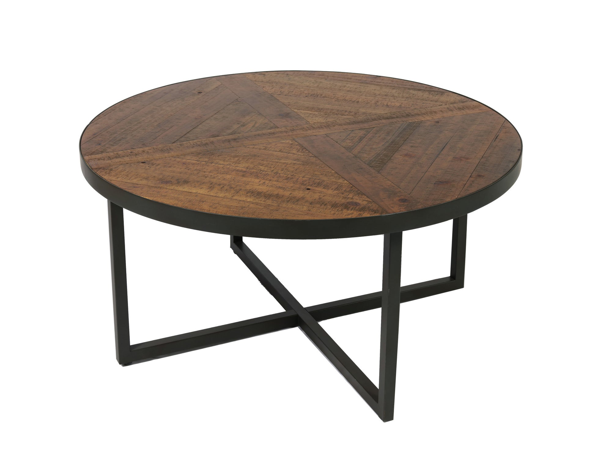 Faro Brown Round Coffee Table Brown Solid Wood