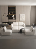 104.32*70.86 Modular Sectional Sofa Sleeper Couch, Sectional Sofa With Chaise And Ottoman, Convertible U Shaped Modular Sofa Set. Compressed Sponge, White. Combo A B C D White Primary Living Space Soft Minimalist,Modern Foam Spring 5 Seat