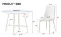Table And Chair Set, Mdf Desktop, White Metal Table Legs, Stable And Beautiful, Suitable For Most Styles Of Home. Modern Simple Dining Table, Comfortable Seating. White Seats 4 Mdf