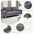Sofa Simple Small House Double Three Person Straight Row American Retro Green Velvet Furniture Fabric Sofa Small Living Room Bedroom Office Grey Solid Wood 3 Seat