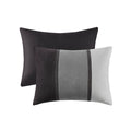 7 Piece Faux Suede Comforter Set Black King King Black Polyester