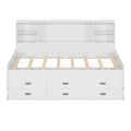 Twin Size Captain Daybed With Storage Bookcase Headboard,Captain Bed With Trundle And Three Storage Drawers For Kids Teens Dorm Bedroom Multipurpose Guest Room Or Home, White Box Spring Not Required