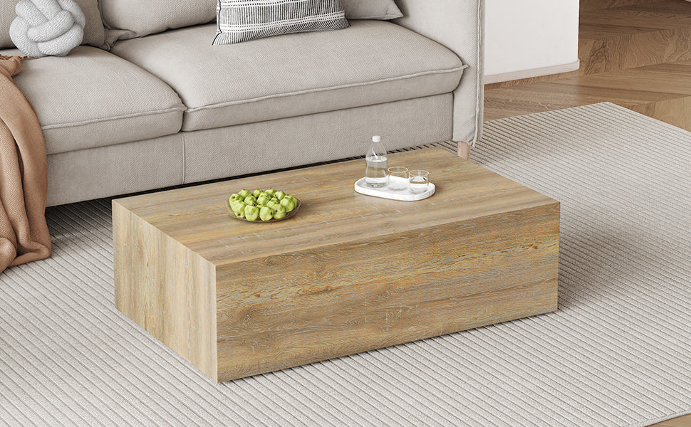 Elevate Your Living Space With This Modern Mdf Coffee Table That Showcases Smooth, Light Wood Color Texture Patterns. It Is Characterized By Stylish Design.39.3*23.6*12 Wood Mdf