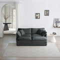 4 Piece Upholstered Sectional Sofa, 1 Piece Of 2 Seater Sofa And 2 Piece Of Ottomans2 Seater Loveseat Lounge With Ottomansgray Chenille Gray Chenille 2 Seat