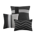 7 Piece Faux Suede Comforter Set Black King King Black Polyester