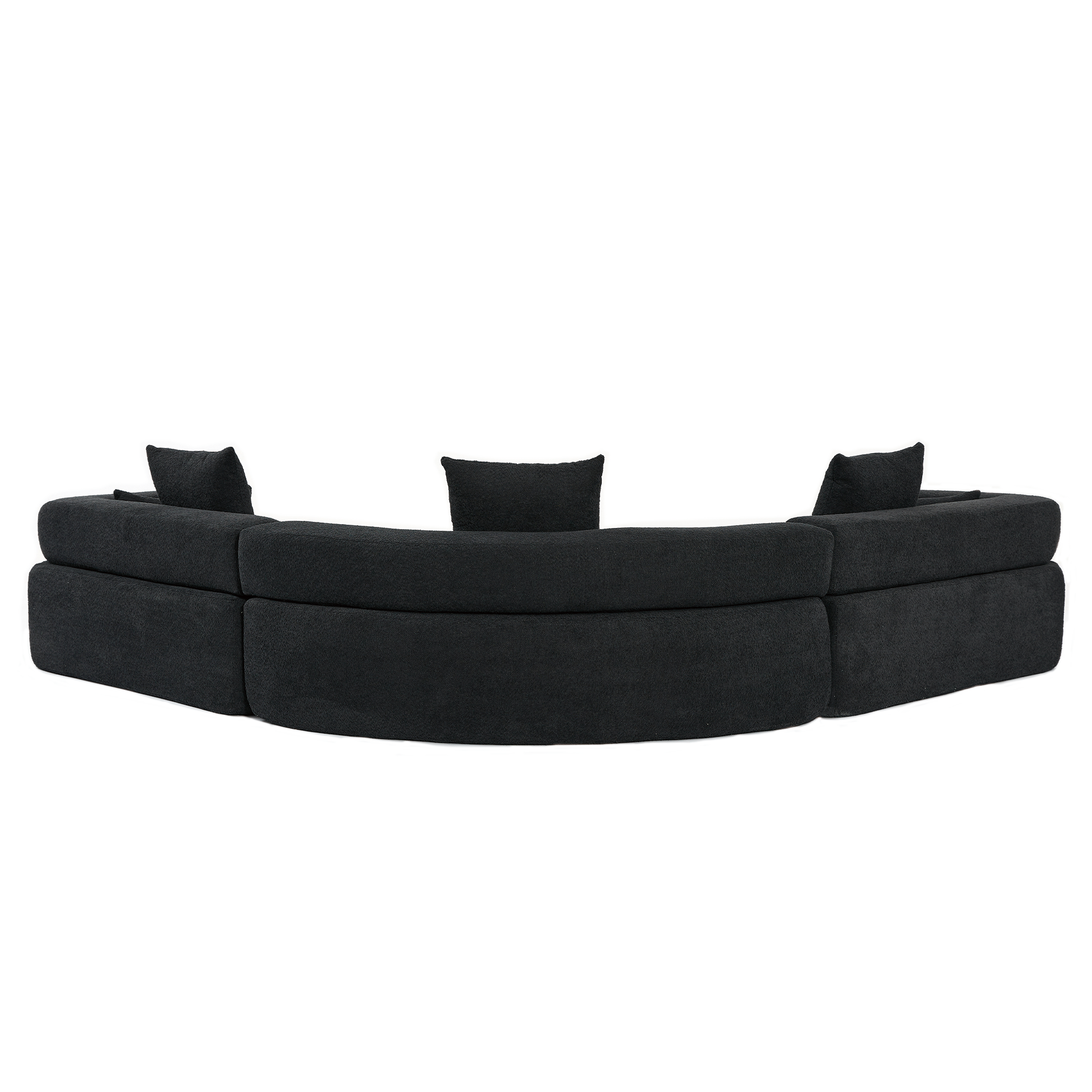Arrived Oversized Combination Sofa,Curved Sofa,Upholstered 4 Seater Couch For Living Room, Modern Modular 3 Piece Free Combination, Semicircular Modular Sofaboucle, Black Black Polyester Primary Living Space Soft Tight Back Modern Square Arms Foam