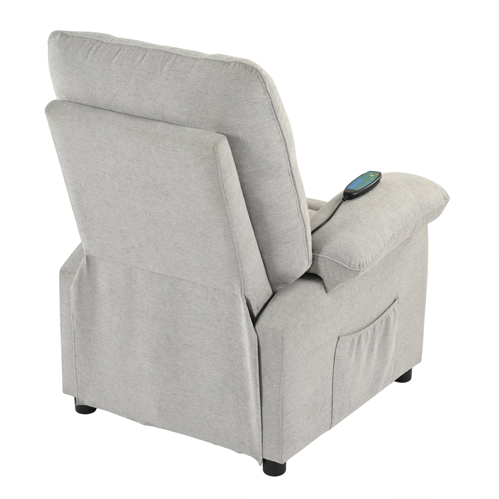 Recliner Chair With Message And Heater, Recliner Chair For Adult, Manual Control Message Chair Grey Steel
