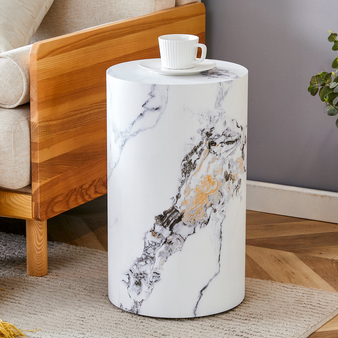 The Cylindrical Table With Its Patterned Design Can Be Easily Integrated Into A Variety Of Interior Styles, From Coffee Tables To Small Dining Tables, Workbenches Or Makeshift Writing Desks. White Mdf