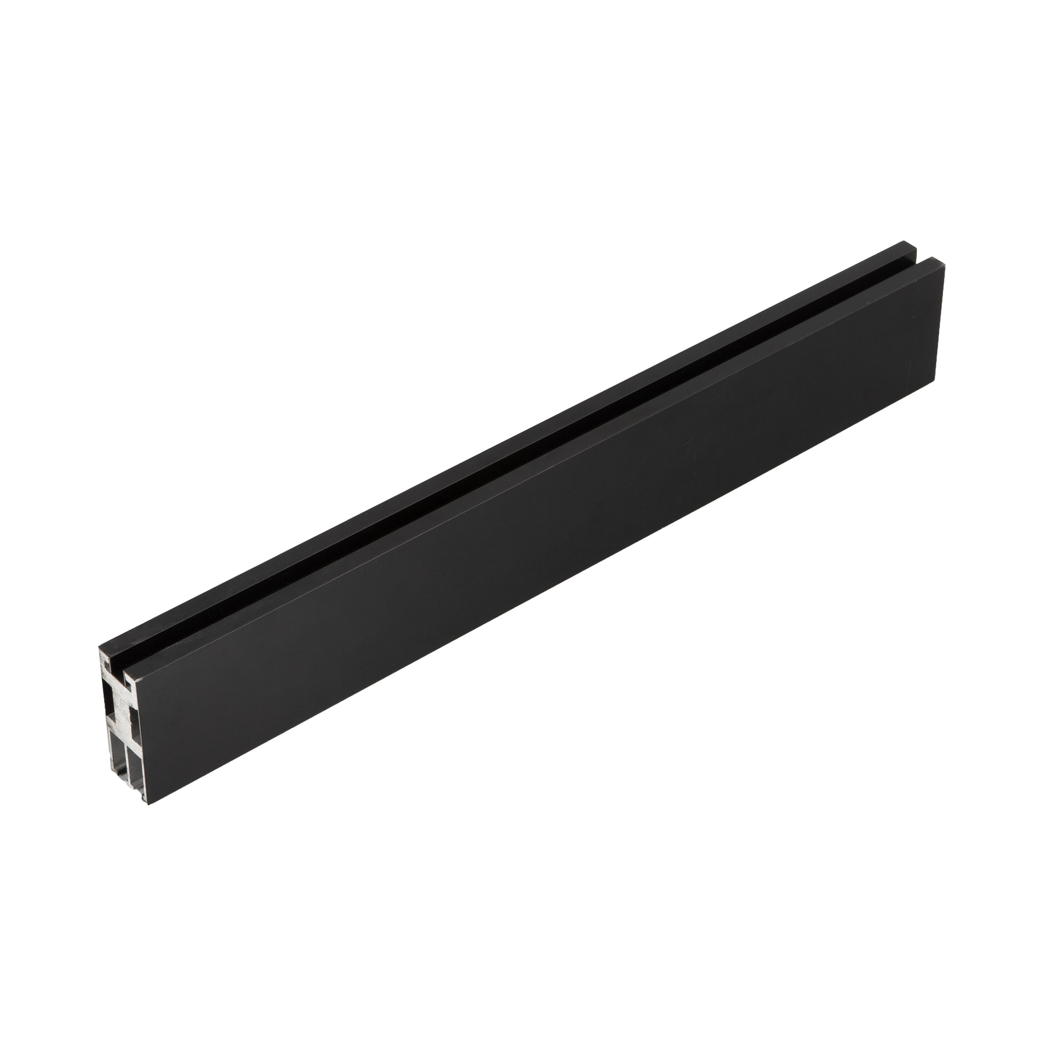 Top Rail Only, Stainless Steel Top Track With Buffer For Shower Door, 24D02P03 T60Mbx Matte Black Stainless Steel