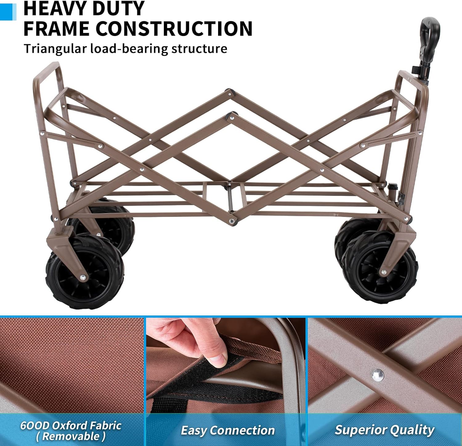 4 Folding Campers Black Brown Metal