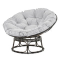 Francis Outdoor Moon Chair With Light Grey Cushion Light Grey Solid Surface